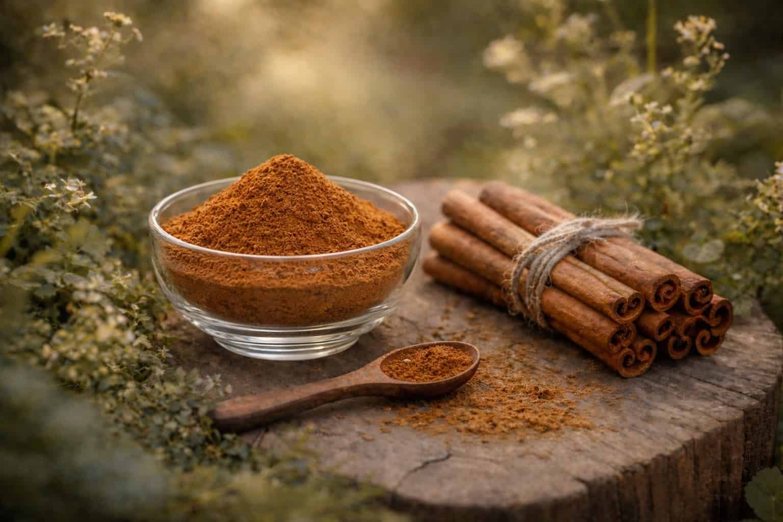 Cinnamon twigs and bark used in Chinese herbal medicine, representing Gui Zhi and Rou Gui