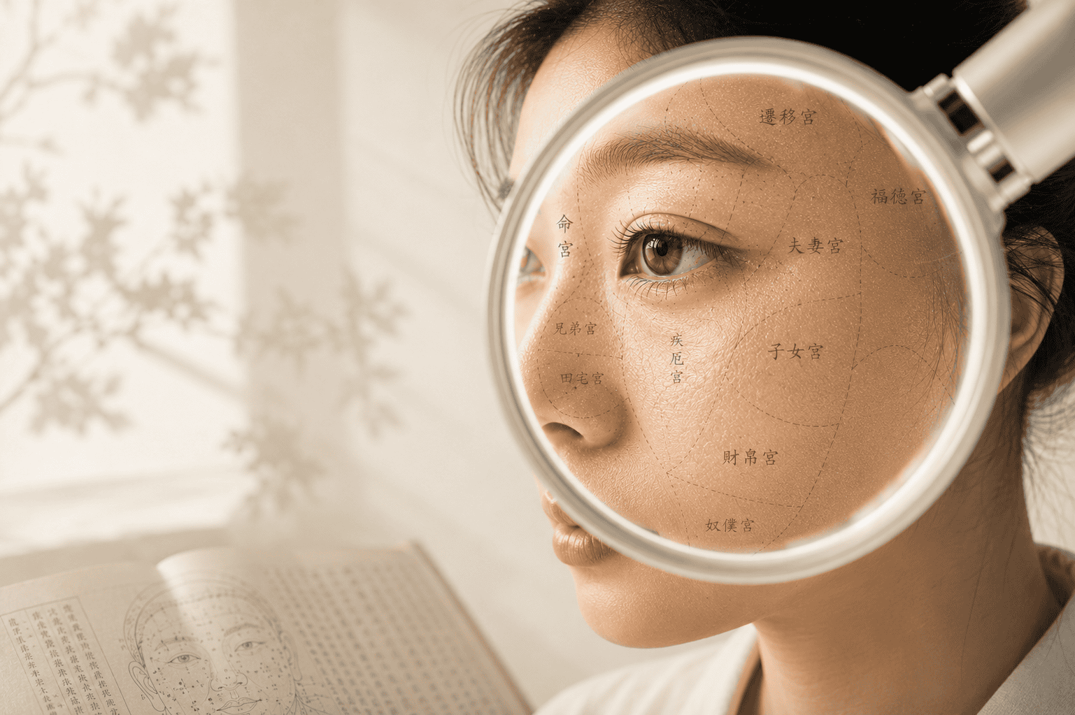Chinese face reading mien shiang diagnostic map acupuncture